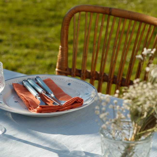 Serviettes de Table en Lin Lavé Abricot (lot de 4)