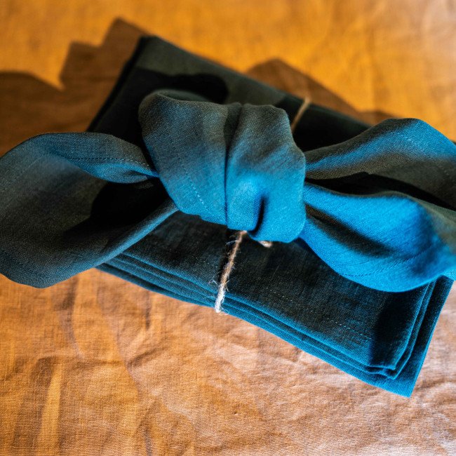 Serviettes de Table en Lin Lavé Vert Forêt (lot de 4)