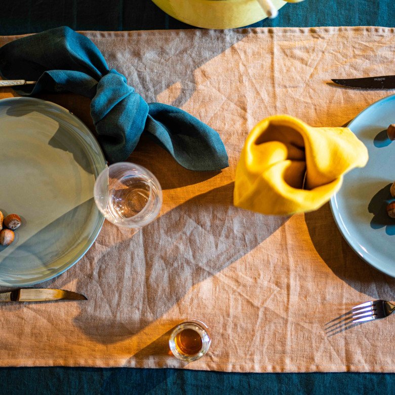 Serviettes de Table en Lin Lavé Vert Forêt (lot de 4) - Embrin