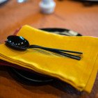 Serviettes de Table en Lin Lavé Jaune Safran (lot de 4)