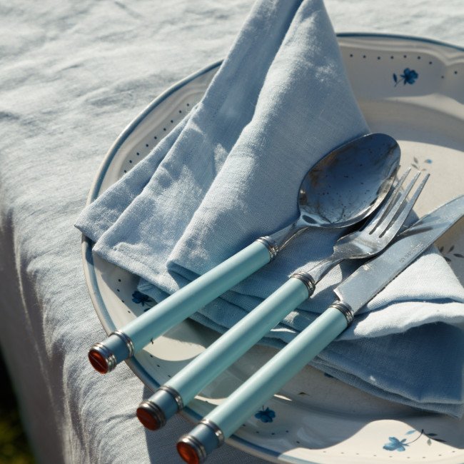 Serviettes de table de Noël 45 x 45 cm Lot de 12 serviettes en lin bleu  marine -  France