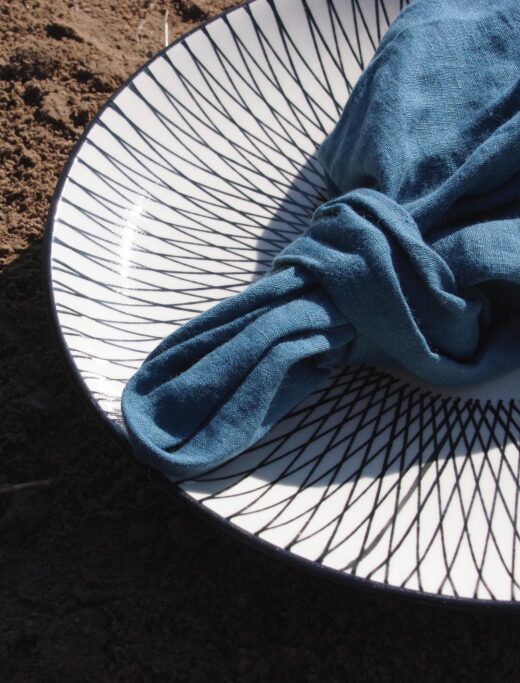 Serviettes de Table en Lin Lavé Bleu Prusse (lot de 4)