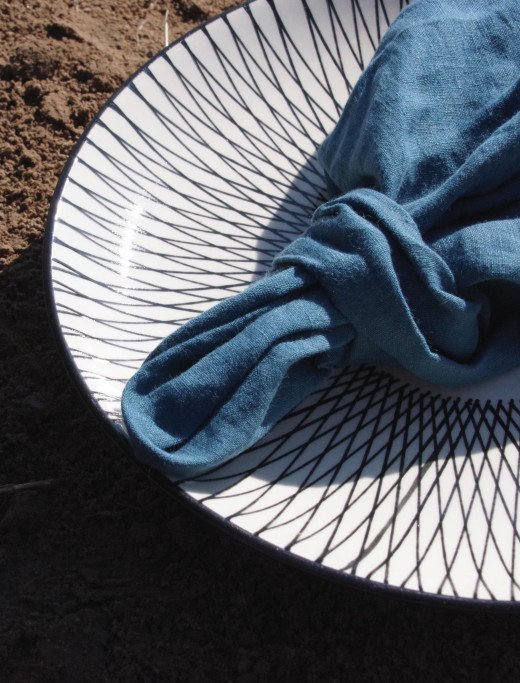 Serviettes de Table en Lin Lavé Bleu Prusse (lot de 4)