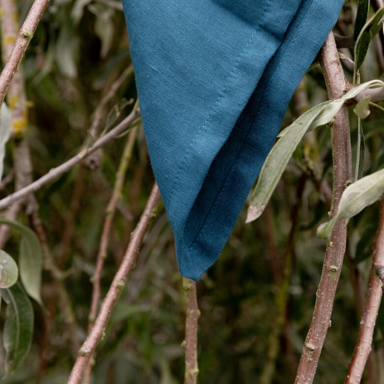 Washed Linen Napkins Prussian Blue (set of 4) - Embrin