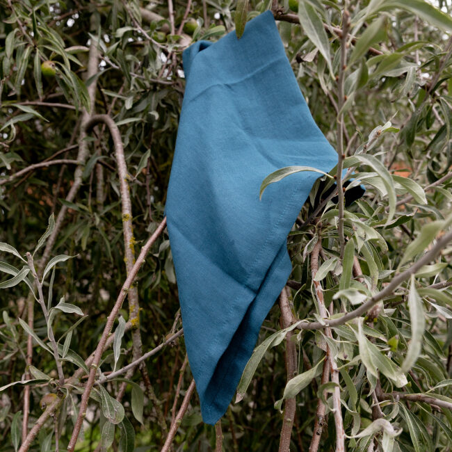 Washed Linen Napkins Prussian Blue (set of 4)