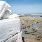 Drap Housse en Lin Lavé Craie