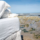 Drap Housse en Lin Lavé Craie