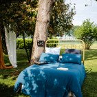 Housse de couette en Lin Lavé Bleu Prusse