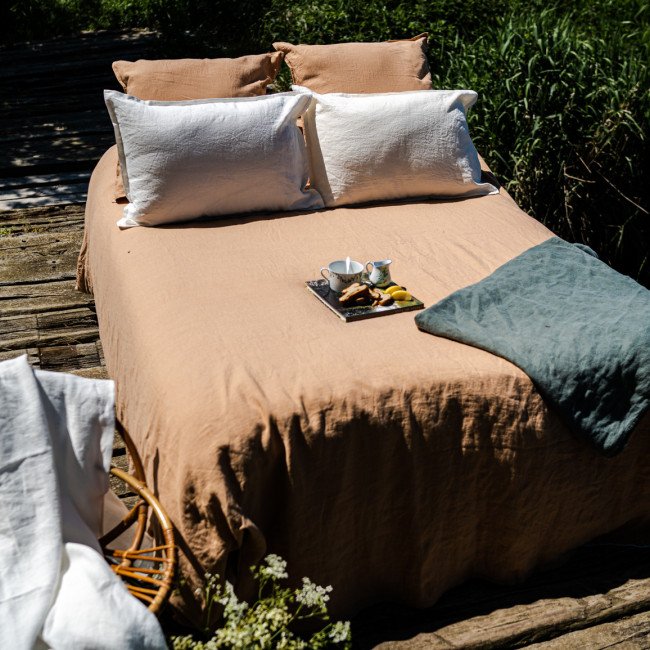 Housse de Couette en Lin Lavé Miel