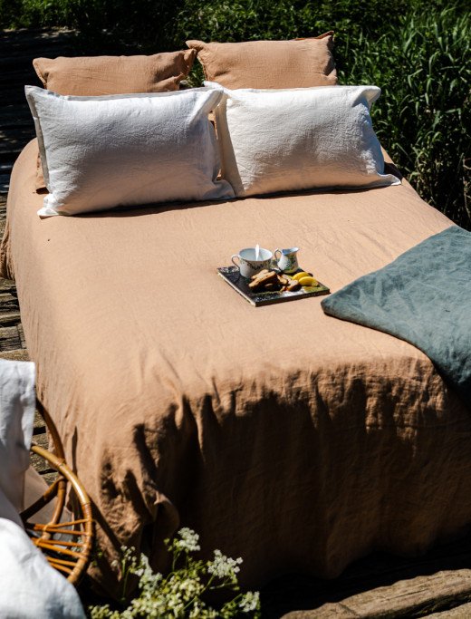 Taie d'Oreiller en Lin Lavé Miel