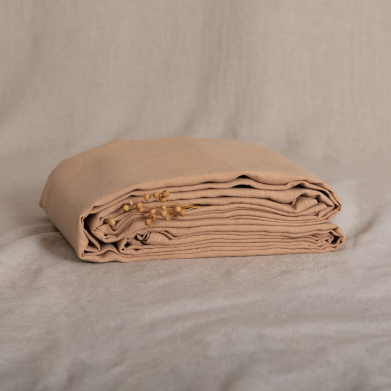 Drap Housse en Lin Lavé Miel - Embrin