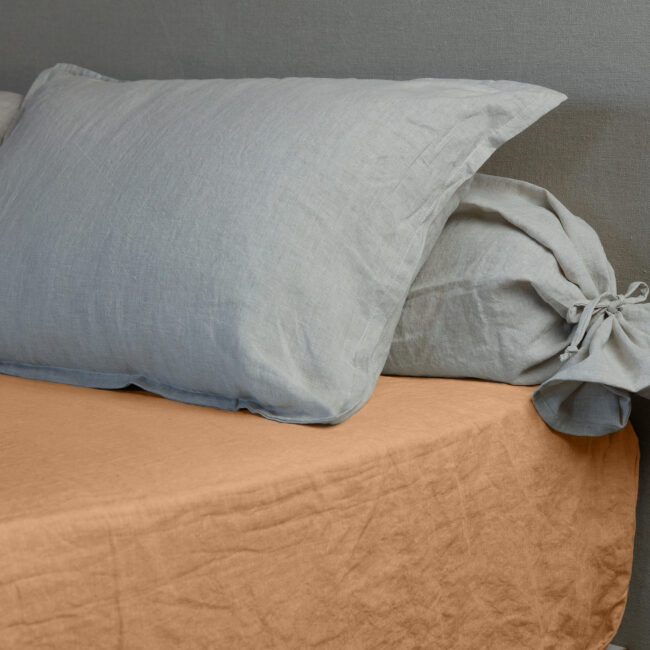Drap Housse en Lin Lavé Miel