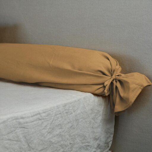 Taie de Traversin en Lin Lavé Miel