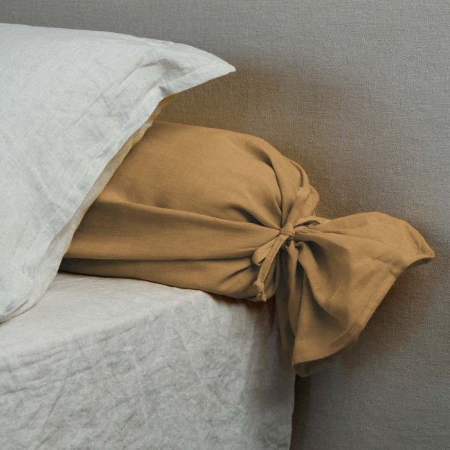 Taie de Traversin en Lin Lavé Miel