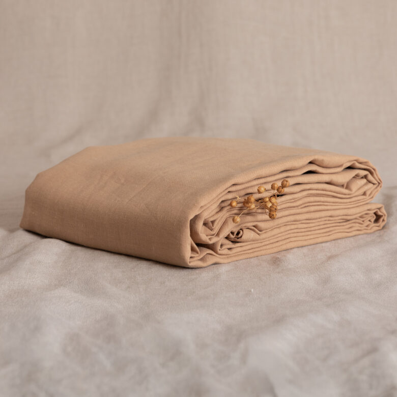 Drap Plat en Lin Lavé Miel - Embrin