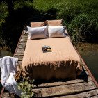 Drap Plat en Lin Lavé Miel