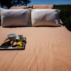 Drap Plat en Lin Lavé Miel