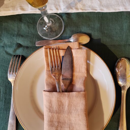 Serviettes de Table en Lin Lavé Miel (lot de 4)