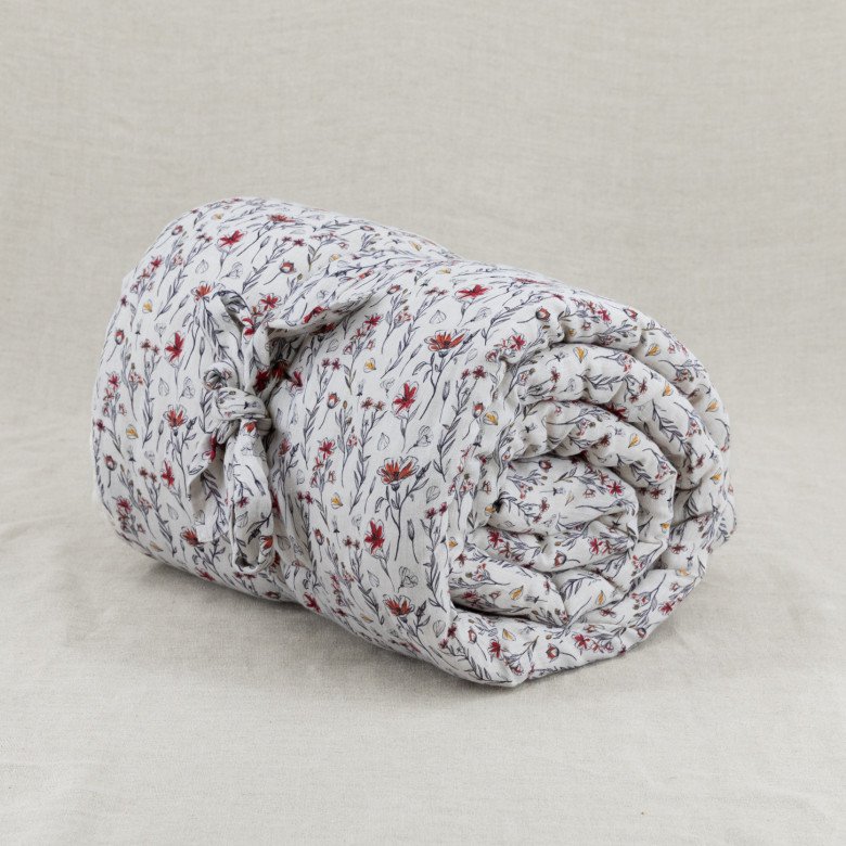 Courtepointe Herbier de Lin Toundra - Rouge & Safran - Embrin