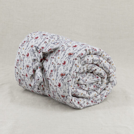 Courtepointe Herbier de Lin Toundra - Rouge & Safran