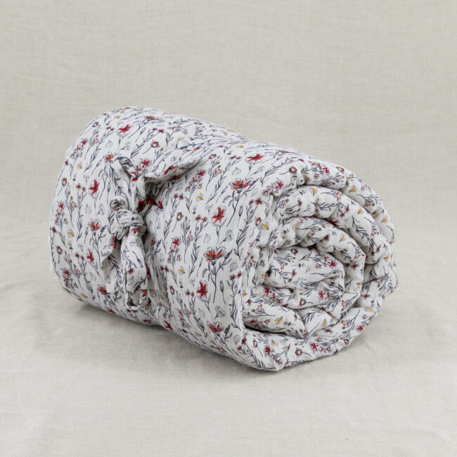 Courtepointe Herbier de Lin Toundra - Rouge & Safran