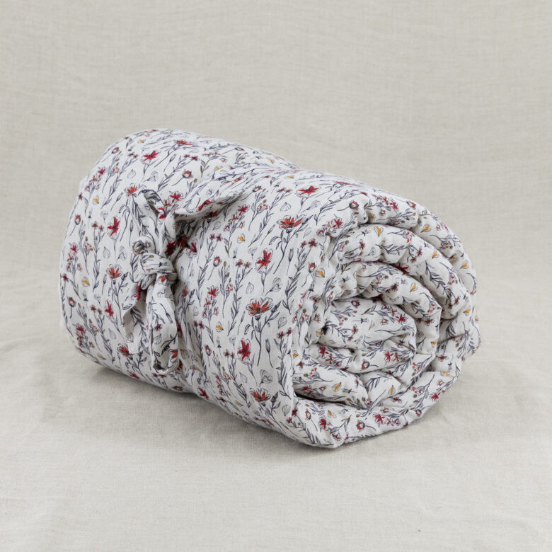 Courtepointe Herbier de Lin Toundra - Rouge & Safran - Embrin