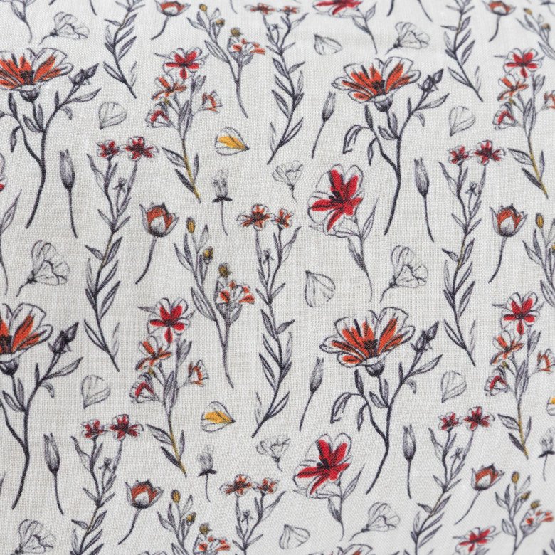 Courtepointe Herbier de Lin Toundra - Rouge & Safran - Embrin