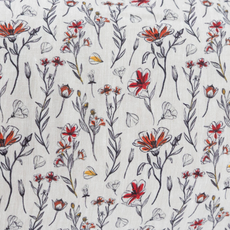 Courtepointe Herbier de Lin Toundra - Rouge & Safran - Embrin