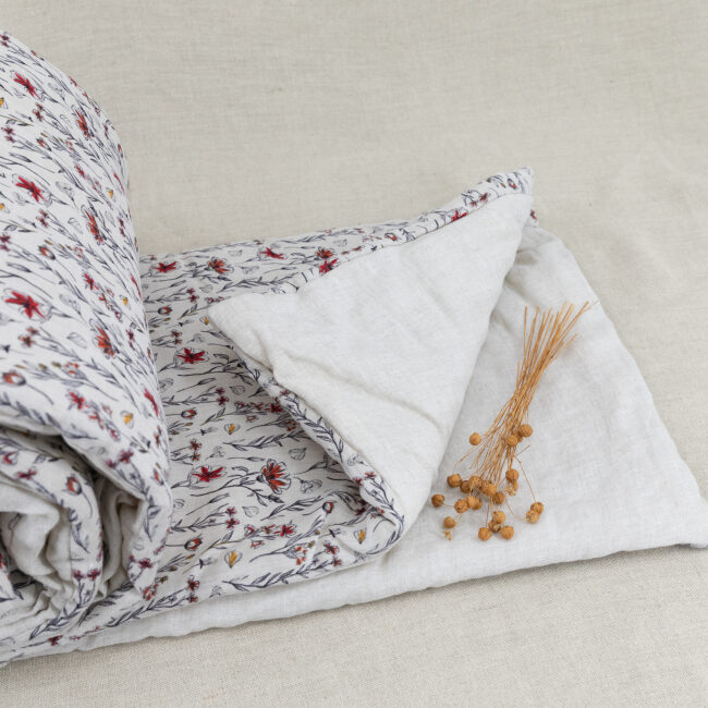 Courtepointe Herbier de Lin Toundra - Rouge & Safran