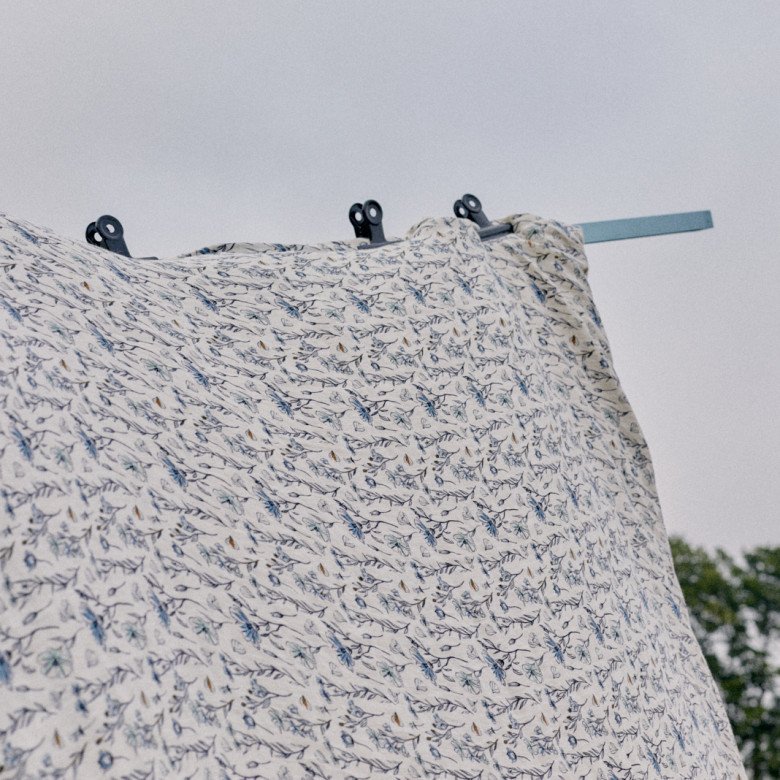 Courtepointe Herbier de Lin Cirrus - Bleu & Ocre - Embrin