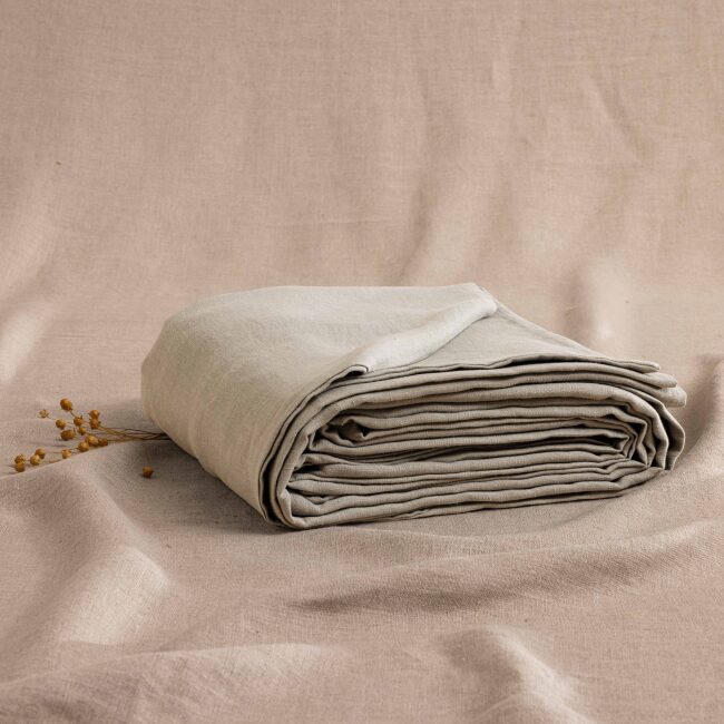 Housse de Couette en Lin Lavé Naturel