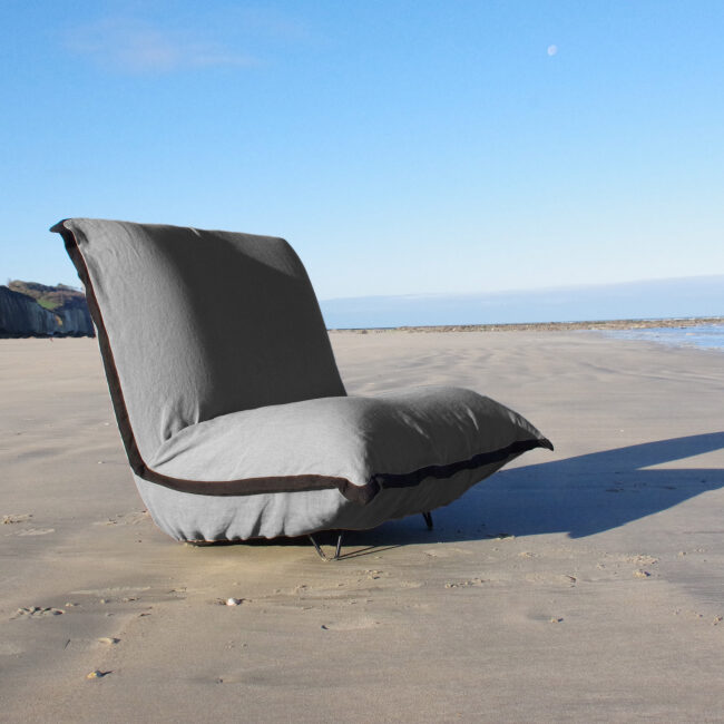 Fauteuil en Lin Bolchoï - Gris Souris