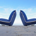 Fauteuil en Lin Bolchoï - Océan