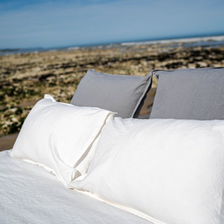 Housse de Couette en Lin Lavé Craie - Embrin