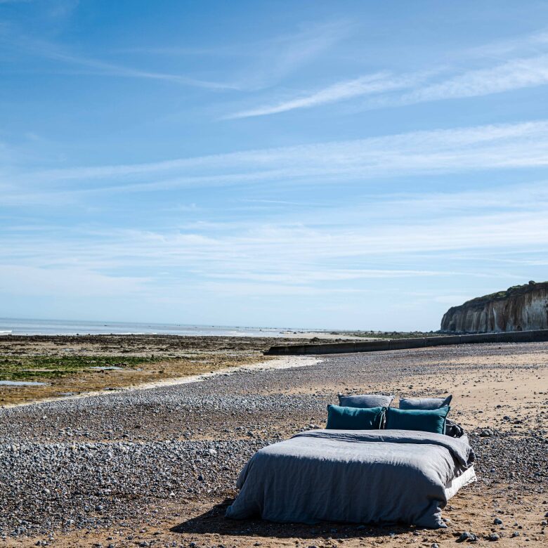 Housse de Couette en Lin Lavé Gris Brume - Embrin