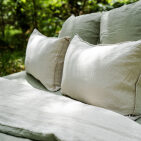 Housse de Couette en Lin Lavé Vert Tilleul Bicolore