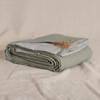 Housse de Couette en Lin Lavé Vert Tilleul Bicolore