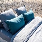 Drap Plat en Lin Lavé Gris Brume