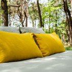 Drap Plat en Lin Lavé Vert Tilleul