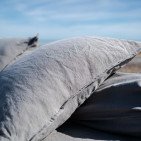 Drap Housse en Lin Lavé Gris Brume