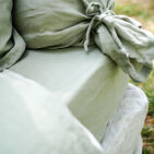 Drap Housse en Lin Lavé Vert Tilleul