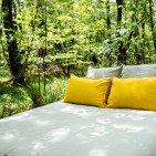 Drap Housse en Lin Lavé Vert Tilleul