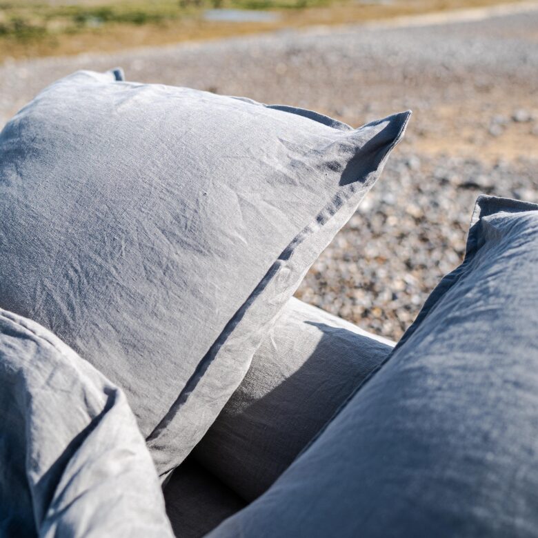 Taie d'Oreiller en Lin Lavé Gris Brume - Embrin