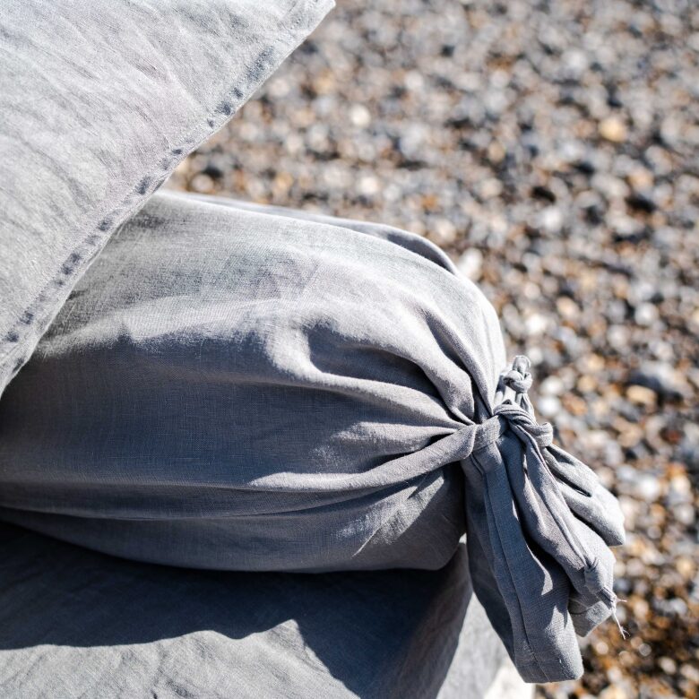 Taie de Traversin en Lin Lavé Gris Brume - Embrin