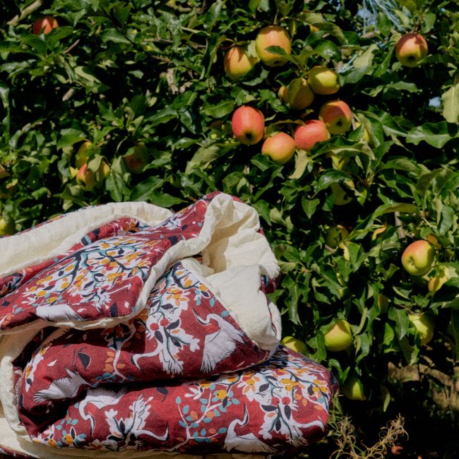 Courtepointe en Lin Lavé À l'Ombre des Pommiers