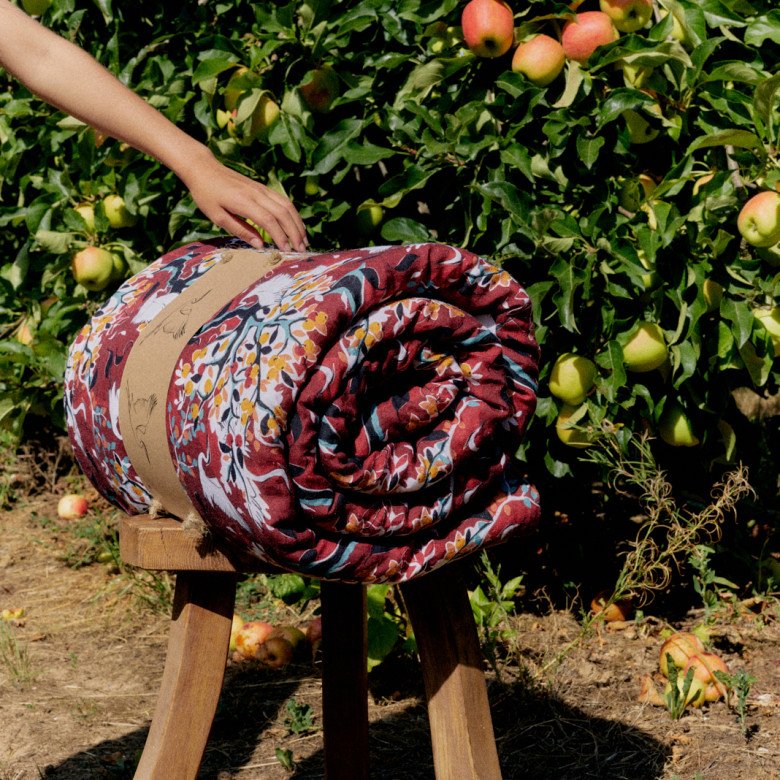 Courtepointe en Lin Lavé À l'Ombre des Pommiers - Embrin