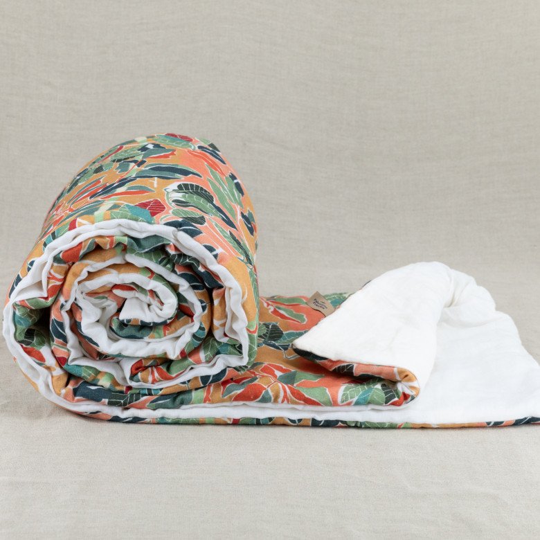 Courtepointe en Lin Lavé Balade sous la Hêtraie - Embrin