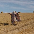 Courtepointe en Lin Lavé Balade sous la Hêtraie