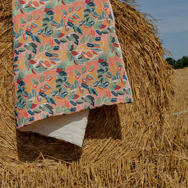 Courtepointe en Lin Lavé Balade sous la Hêtraie