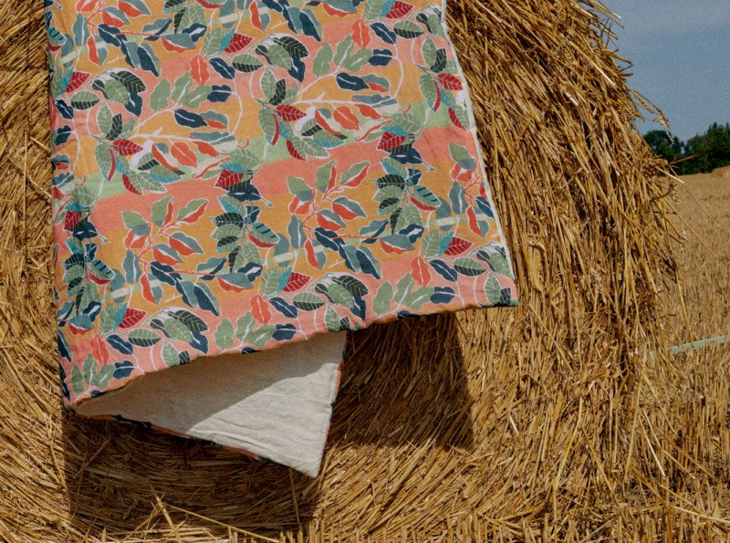 Courtepointe en Lin Lavé Balade sous la Hêtraie